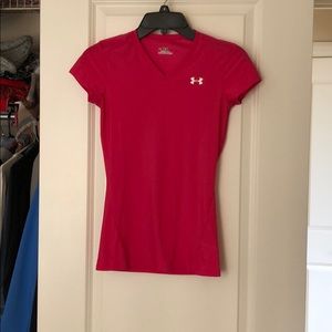 Pink Under Armour Heatgear short sleeve